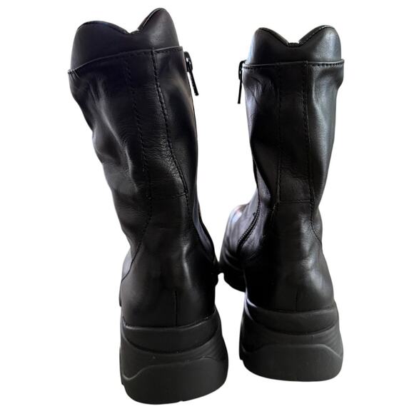 NWOT Dr Scholls Sarge Black Combat Boots 1.5" Platform w/Zipper Closure Rave-6.5 - Picture 3 of 7